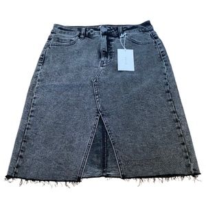 Cello Grey Denim Pencil Skirt with Front Slit